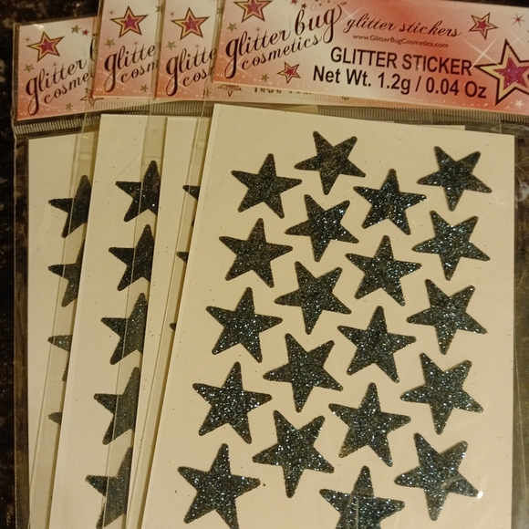 NEW: sets/performance🏆💎🤸‍♀️⭐TURQUOISE GLITTER STARS ⭐🤸‍♀️💎🏆BODY STICKERS - Picture 6 of 6